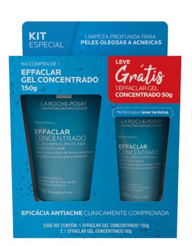 Kit La Roche-Posay Effaclar Concentrado Gel de Limpeza 150g + 50g (2 Produtos)